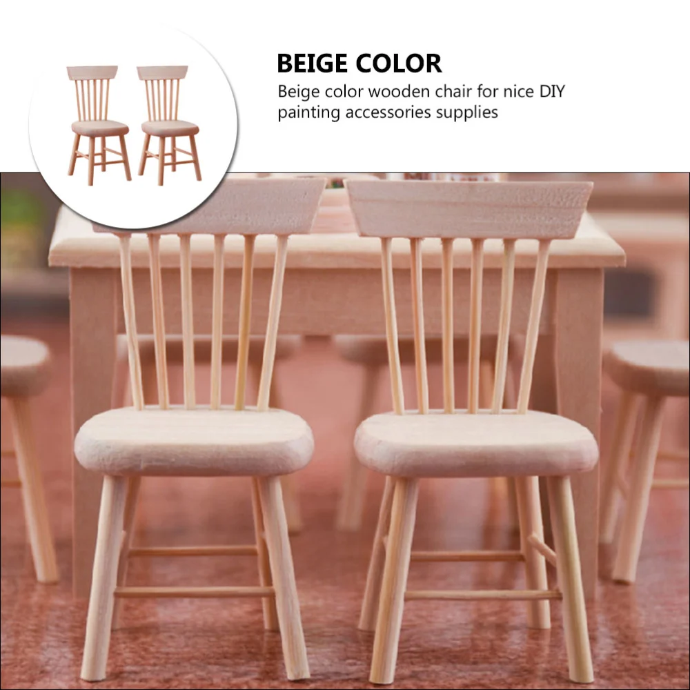 2pcs Simulated Chair Toys Artificial Small Decors Photograph Layout Props