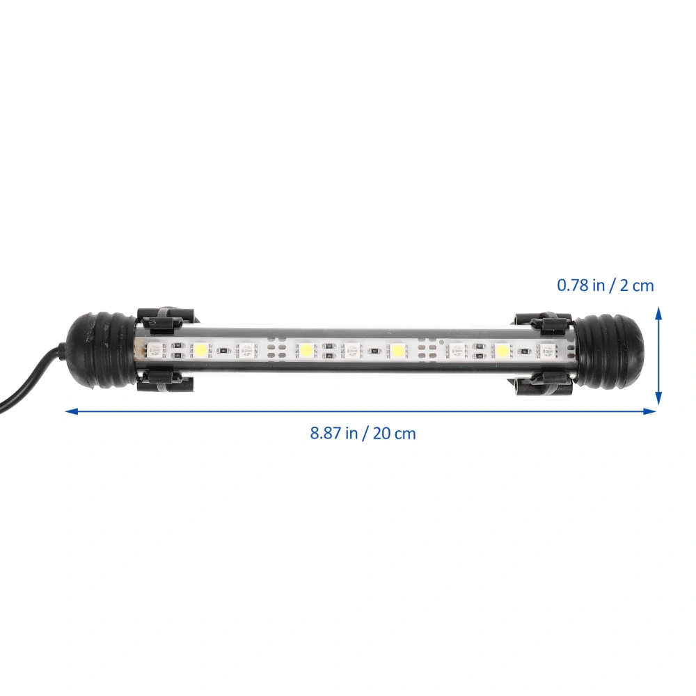 LED Aquarium Light USB Aquatic Lighting Waterproof Lamp for Fish Tank with EU Plug (White Blue Light)