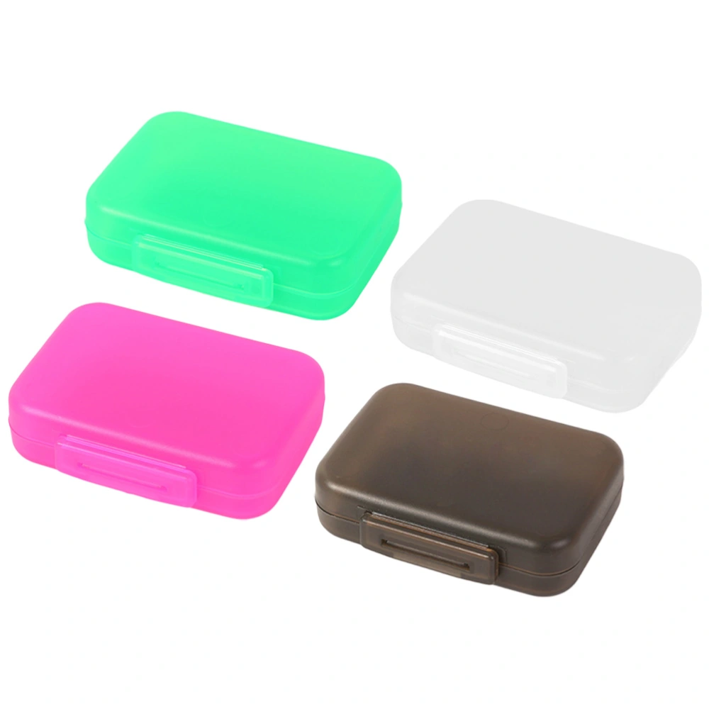 4pcs Small Plastic Storage Containers Pills Box Organizers Travel Pills Boxes Cases