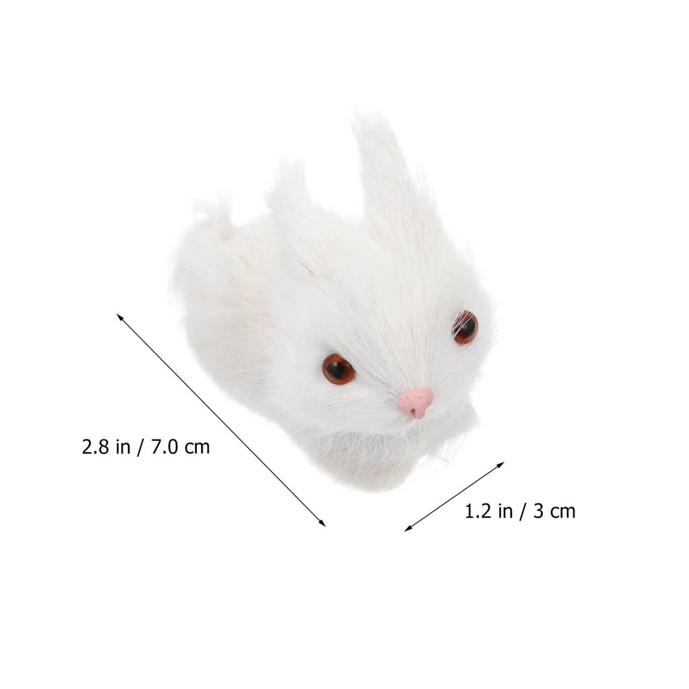 2pcs Adorable Simulation Rabbit Ornament Home Desktop Ornament Kids Gift