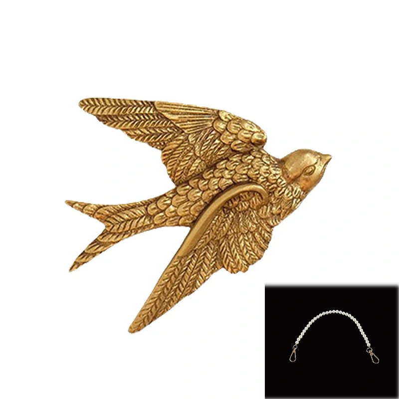 1 Set of Wall Pendant Resin Swallow Decoration Wall Hanging Craft Swallow Ornament with Chain