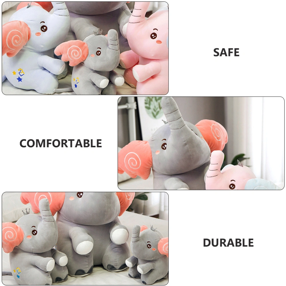 1pc Cartoon Elephant Fluffy Doll Plush Animal Doll Kids Accompany Doll