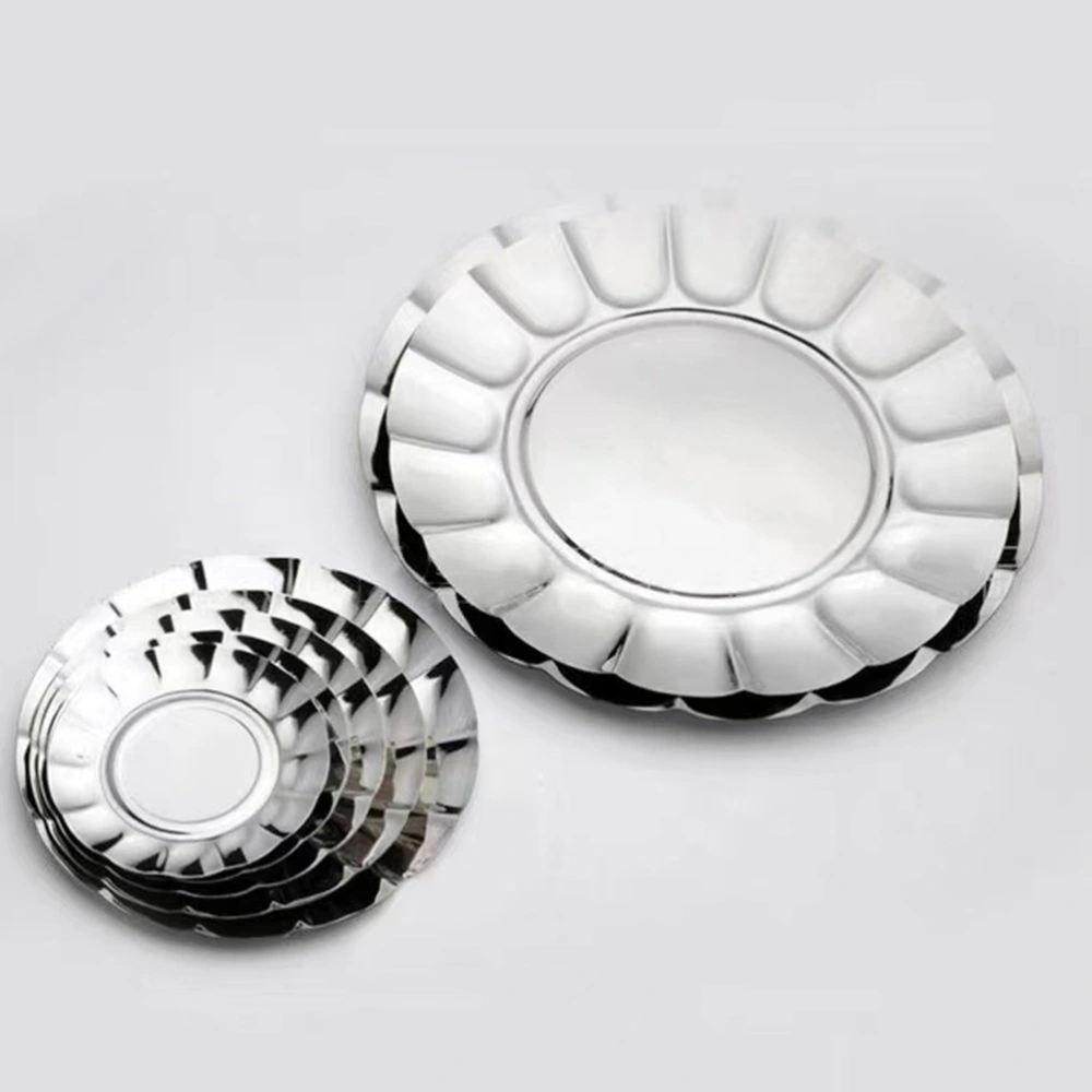 Stainless Steel Serving Dish Rustproof Appetizer Fruit Plate Kitchen Supply