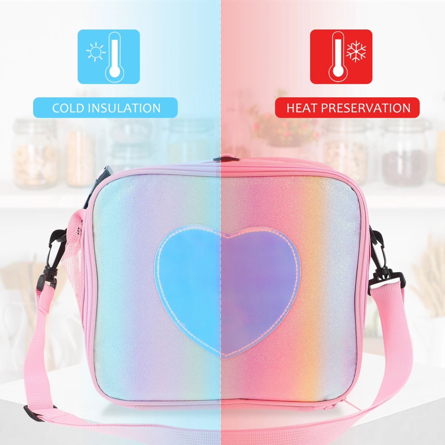 1Pc Durable Lunch Bag Picnic Bag One-shoulder Lunch Bag Insulated Picnic Bag