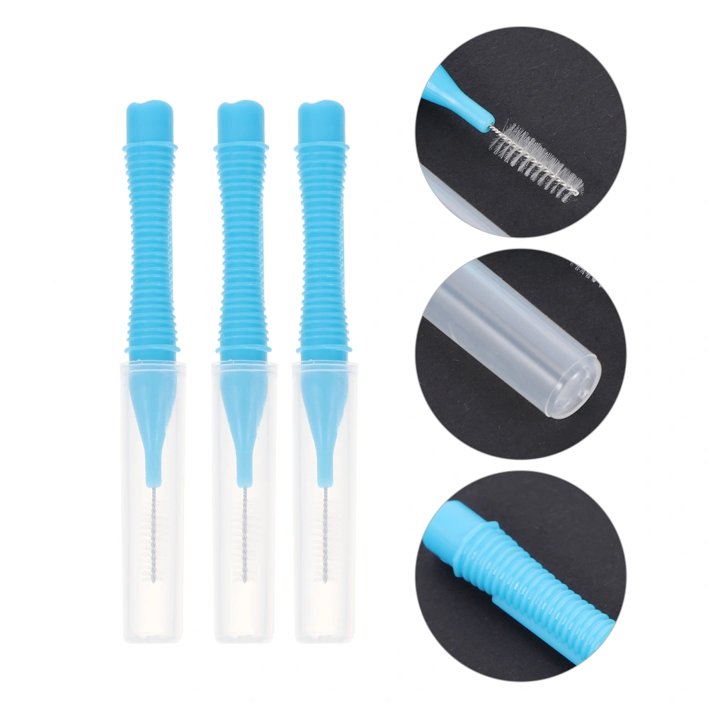 1 Set of 10pcs Interdental Brushes Between Teeth Dental Floss Pick Dental Care Brushes (Blue)