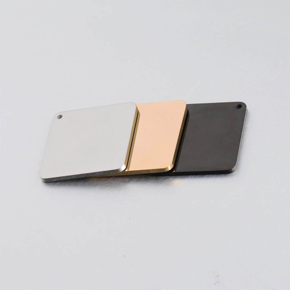 10pcs Single Hole Square Pendant Tag Mirror Surfaces Stainless Steel Tag Pendant Charm For Jewelry Making (Rose Gold)