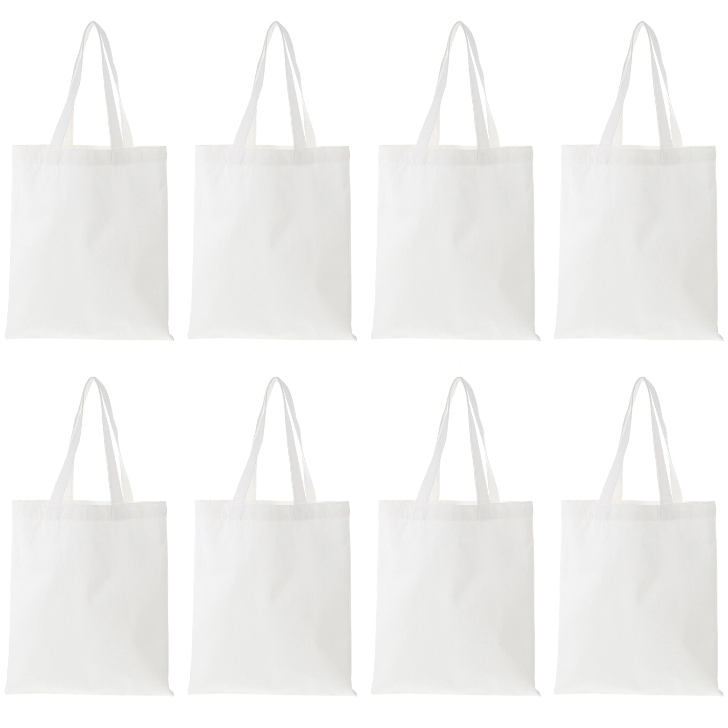 8Pcs Sublimation Canvas Bags Portable Shopping Bags Large Capacity Blank Bags