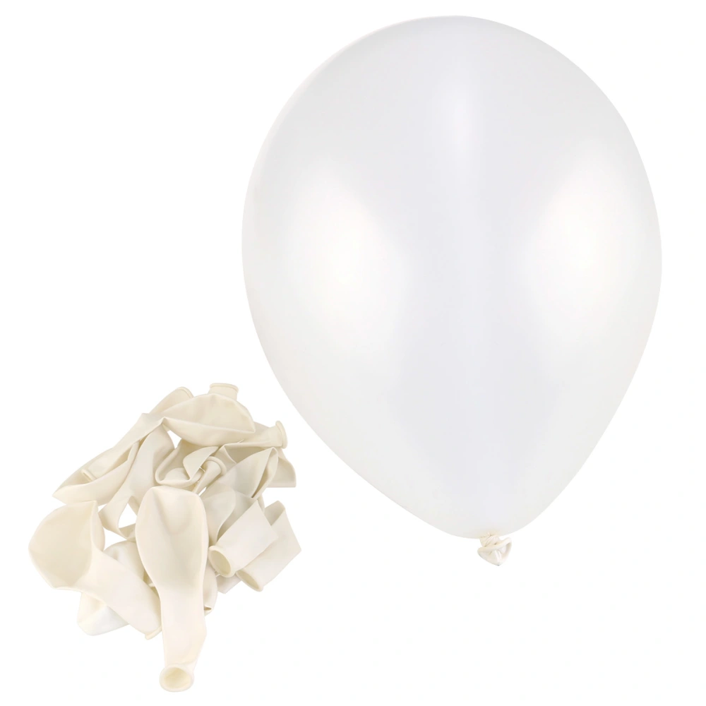 100pcs 12-Inch Round Latex Balloon for Party Decoration 2.8g Balloons Toy for Kids Having Fun (White)