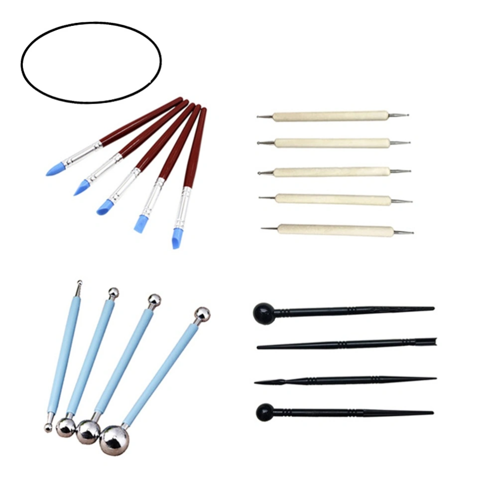 18pcs Clay Sculpting Tools Kit Polymer Clay Tools Set Ceramics Sculpey Clay Tools for Pottery Cake Modeling Carving Clay Sculpey for Professional Hand Building Individual Interest Beginners Kids