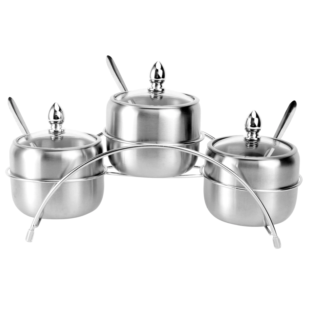 1 Set European Style Stainless Steel Spice Jar Set Kitchen Arch Spice Rack