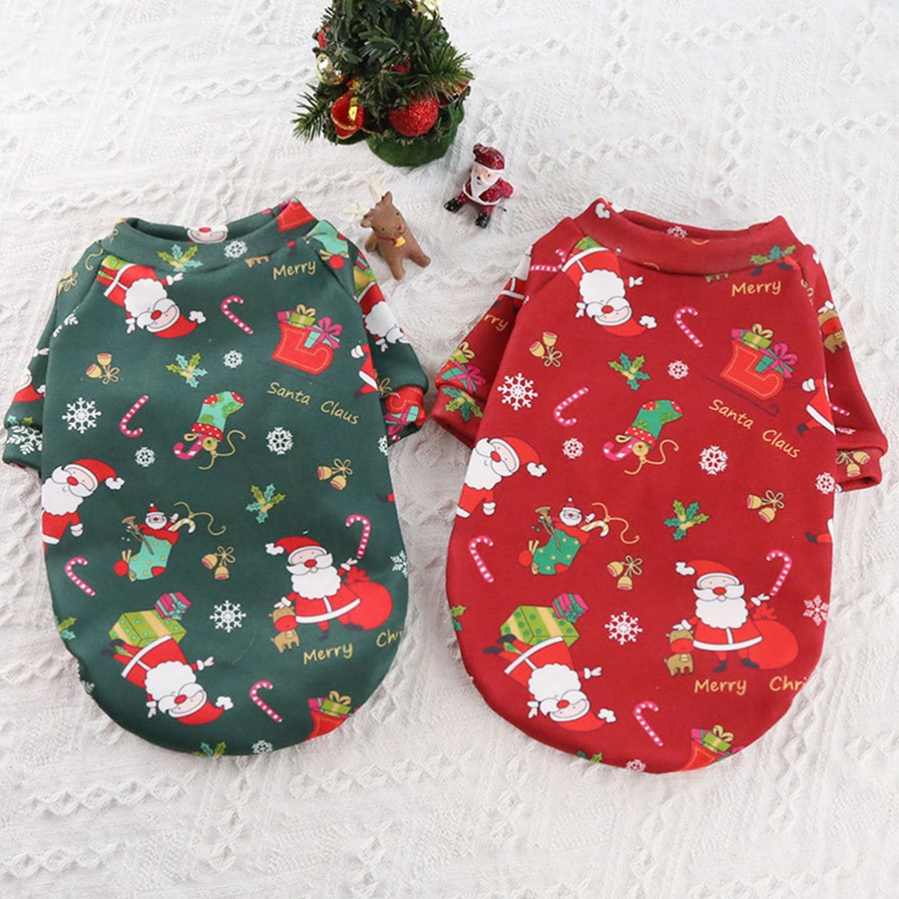 2Pcs Christmas Pet Clothing Dog Cat Colored Printing Costume Outdoor Pet Costume