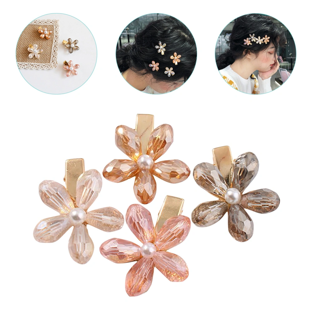 4Pcs Flower Hair Clips Small Hair Clips Tiny Hair Clips Small Flower Hair Clips