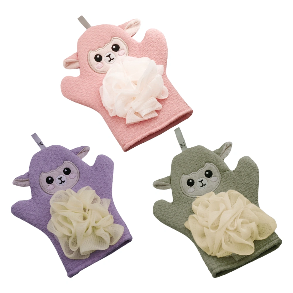 3Pcs Little Monkey Cartoon Bath Gloves Scrub Towels Dual Use Bath Gloves