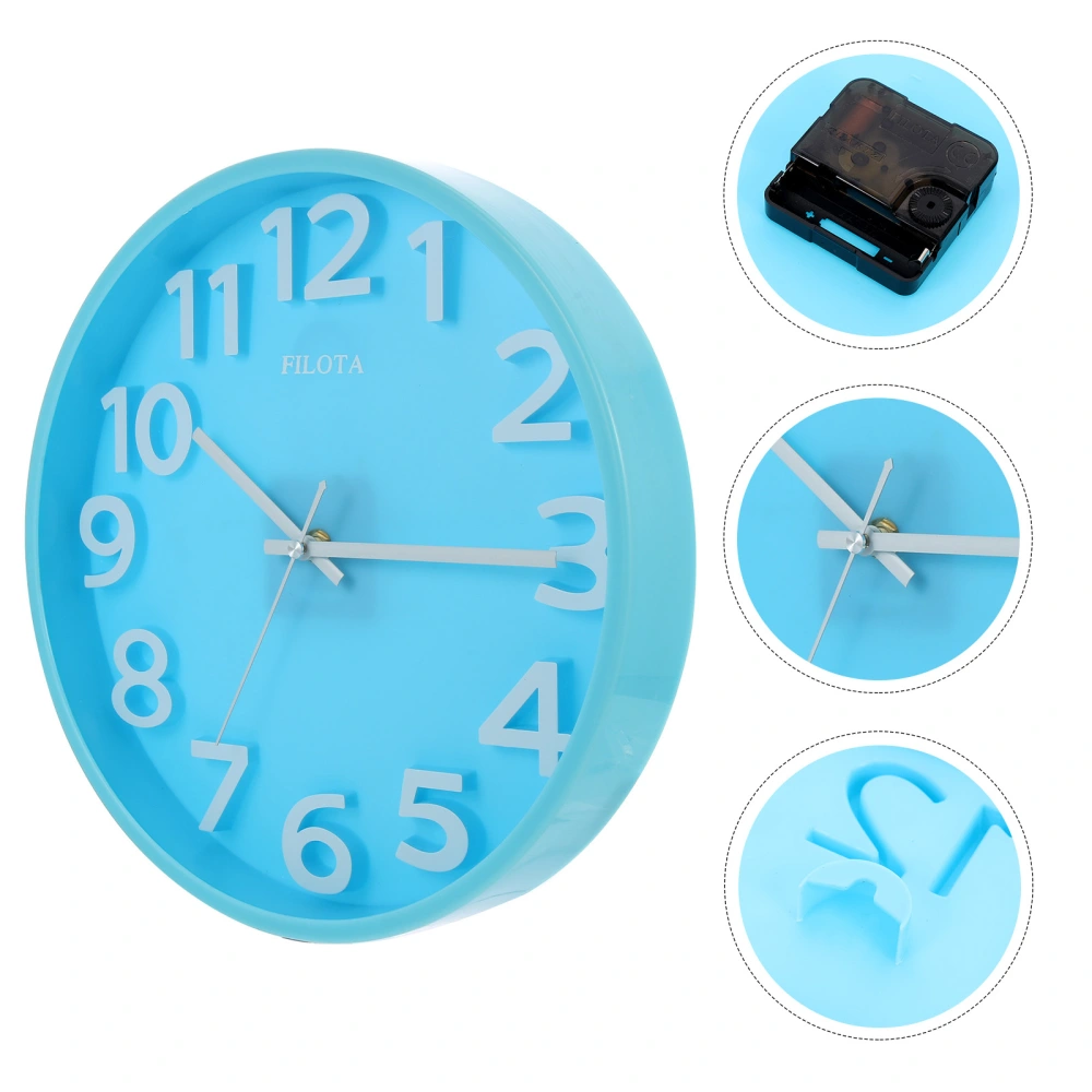 Round Shape Clock Decorative Wall Clock Plastic Round Clock Classic Digital Clock for Home