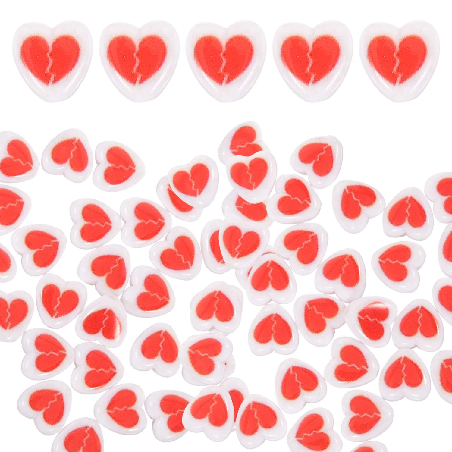 100Pcs Heart Spacer Beads DIY Bracelet Necklace Beads Acrylic Loose Beads Jewelry Making Beads