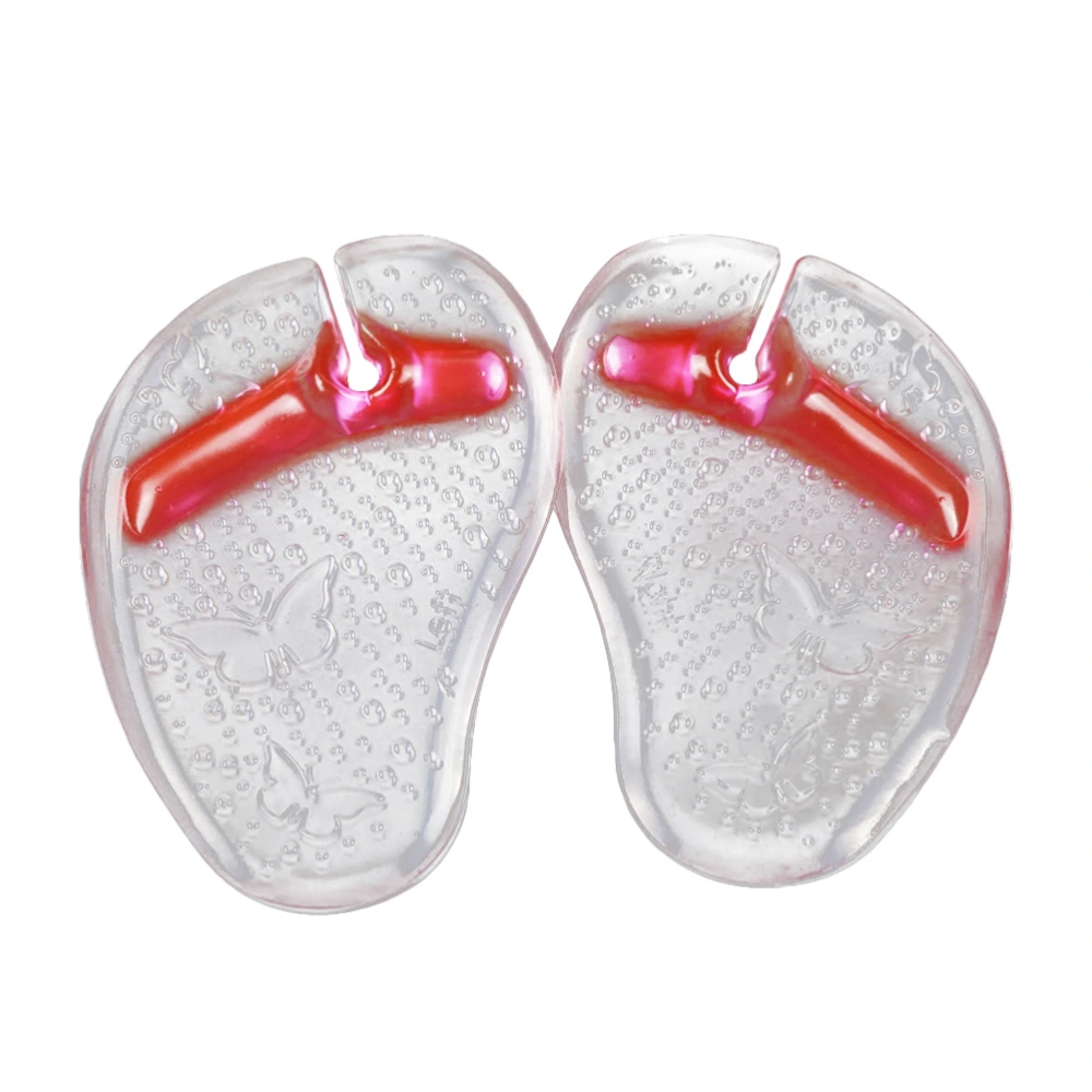 GEL Flip-flops Forefoot Pads Pattern Forefoot Pads Clip Foot Slippers Stickers Transparent Pads(Pink)