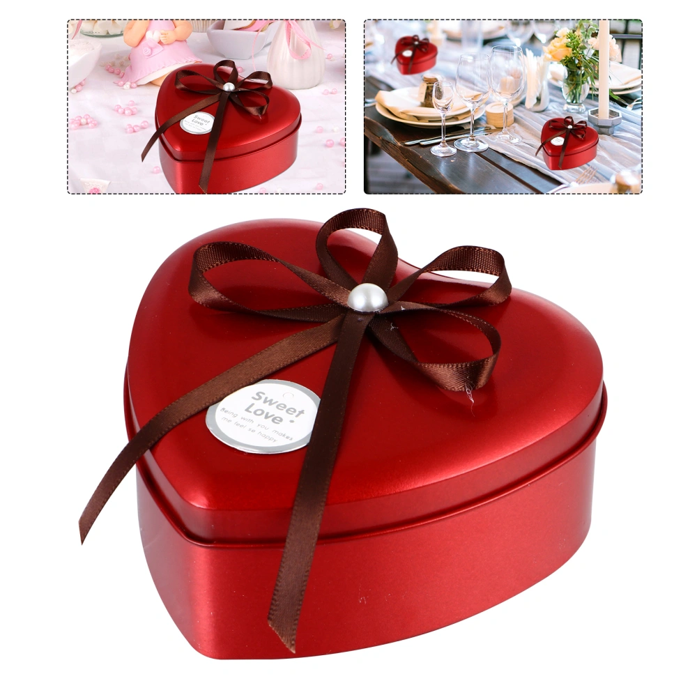 Wedding Candy Tinplate Boxes Heart Shape Candy Containers Creative Candy Case