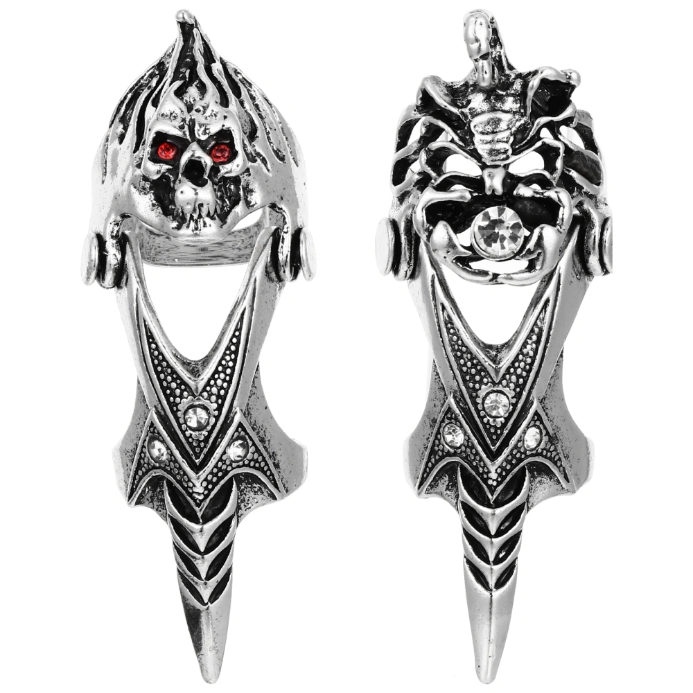 2Pcs Punk Men Joint Full Finger Jewelry Ring Cosplay Costume Accessories Jewelry