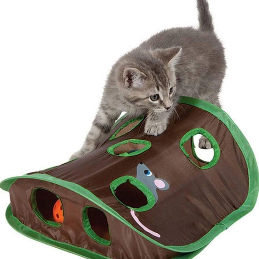 1 Set of Cat Toy Pet Cat Tunnel Toy Soundable Pet Nine-holes Tunnel Toy