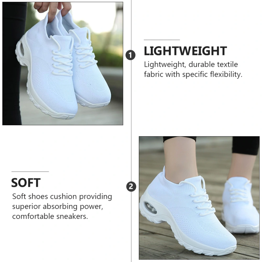 1Pair Women Versatile Casual Shoes Breathable Fashion Shoes Simple Sports Shoes