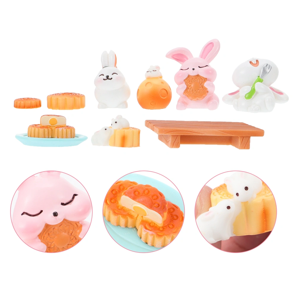 1 Set Resin Rabbit Decoration Animal Model Action Figure Cartoon Figurine