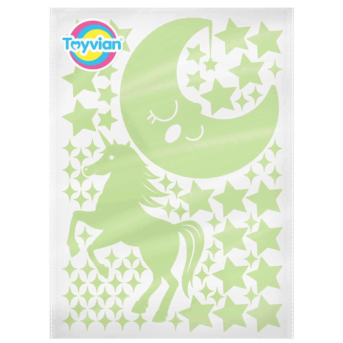 Toyvian 282pcs Luminous Stars Stickers Fluorescent Stars Wall Ceiling Stickers Kids Dreamlike Rooms Home Decor DIY Art Decals (Green)