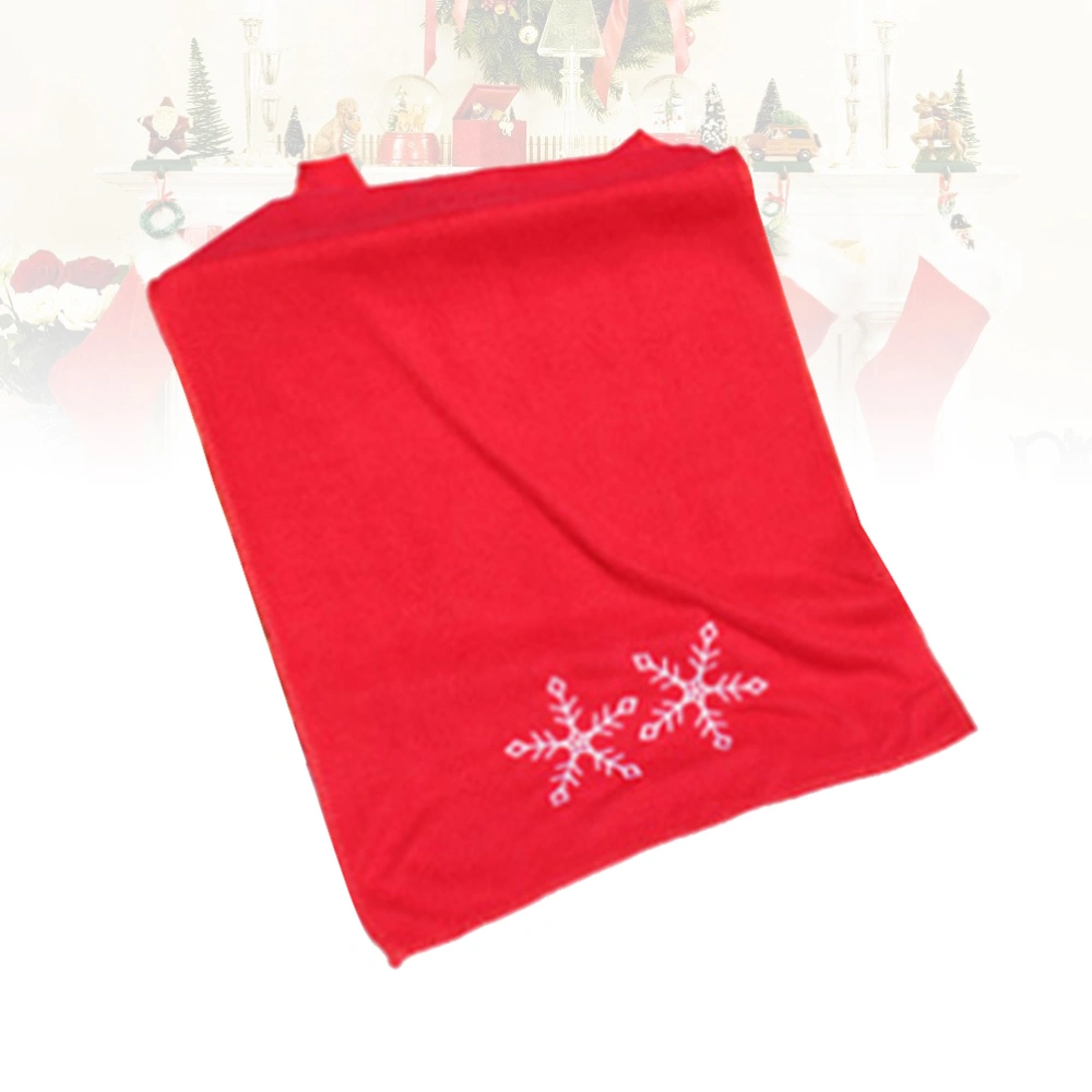 Christmas Snow Patterned Towel Kitchen Reusable Rabric Red Dishcloth