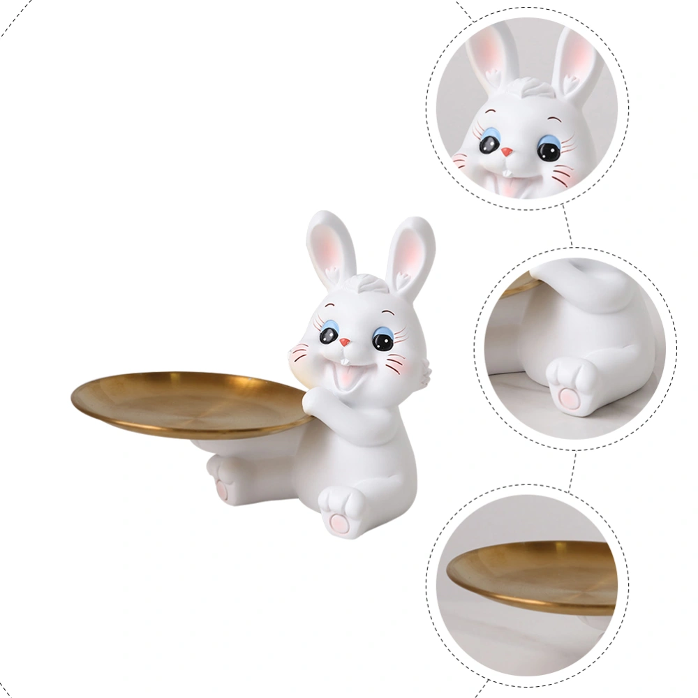 Bunny Candy Tray Resin Bunny Decor Jewelry Storage Tray Desktop Bunny Ornament