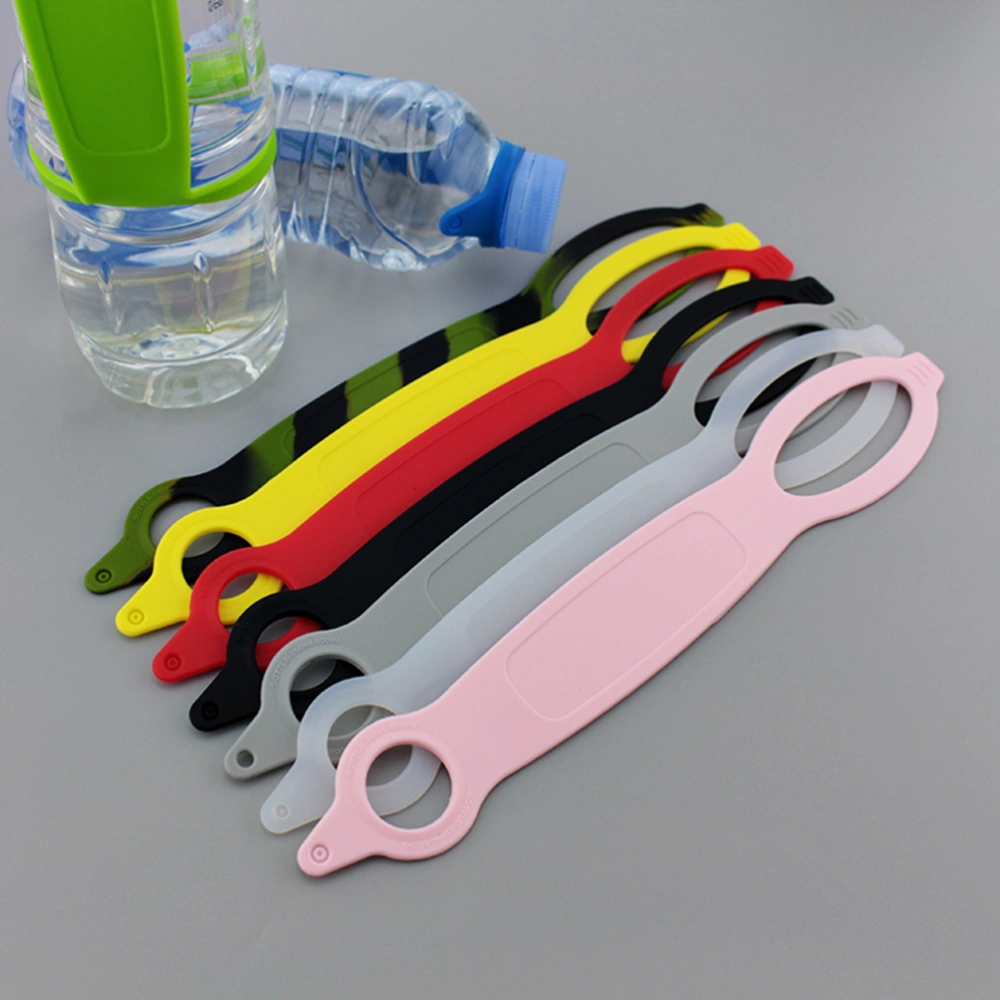 9PCS Silicone Water Bottle Strap Handheld Water Bottle Carrier (Camouflage, Red, Green, Yellow, Blue, Black, Light Grey, Pink, Translucent)