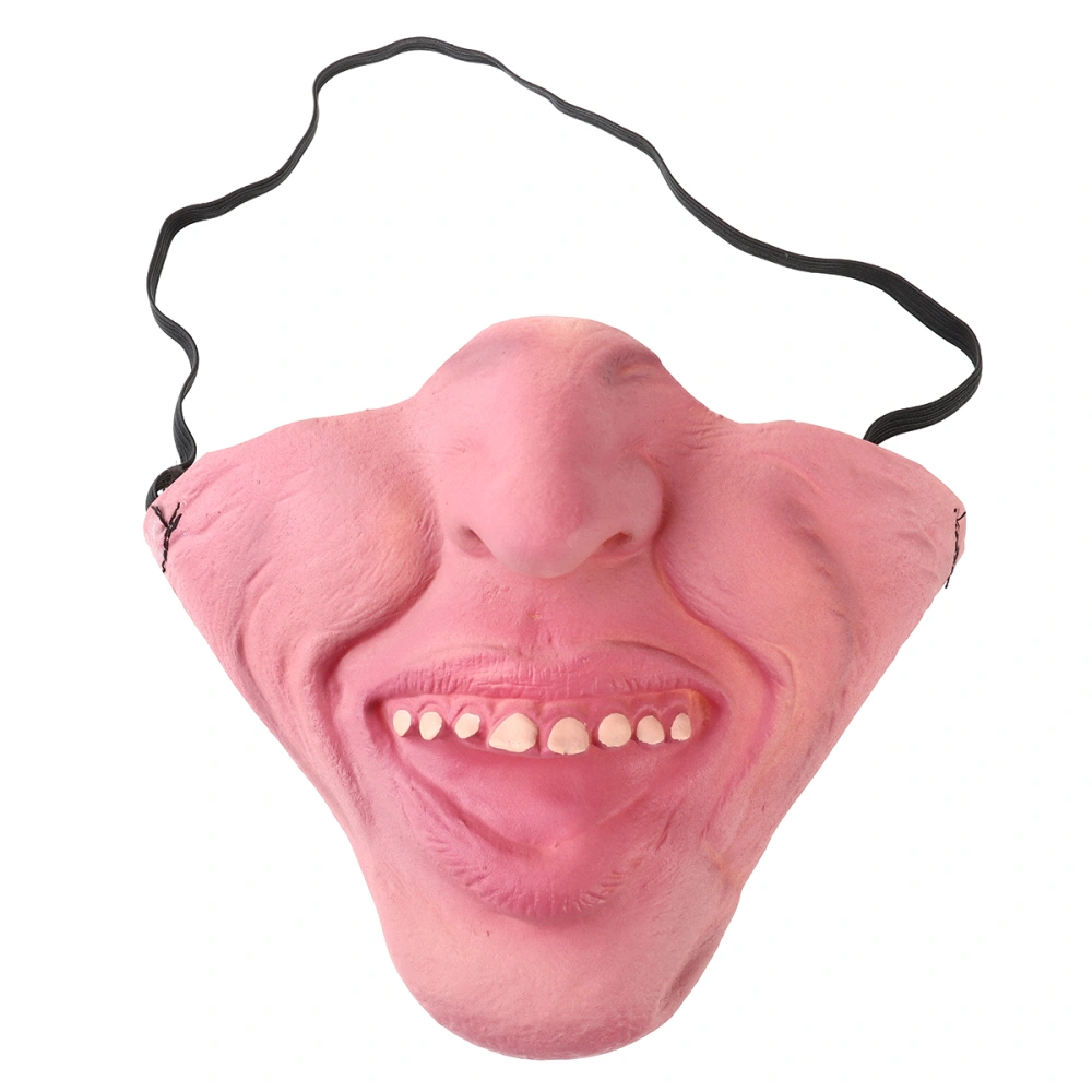 Funny Latex Half Face Masks Horrible Scary Mask Cosplay Costume for Halloween Party (Weird Smile)