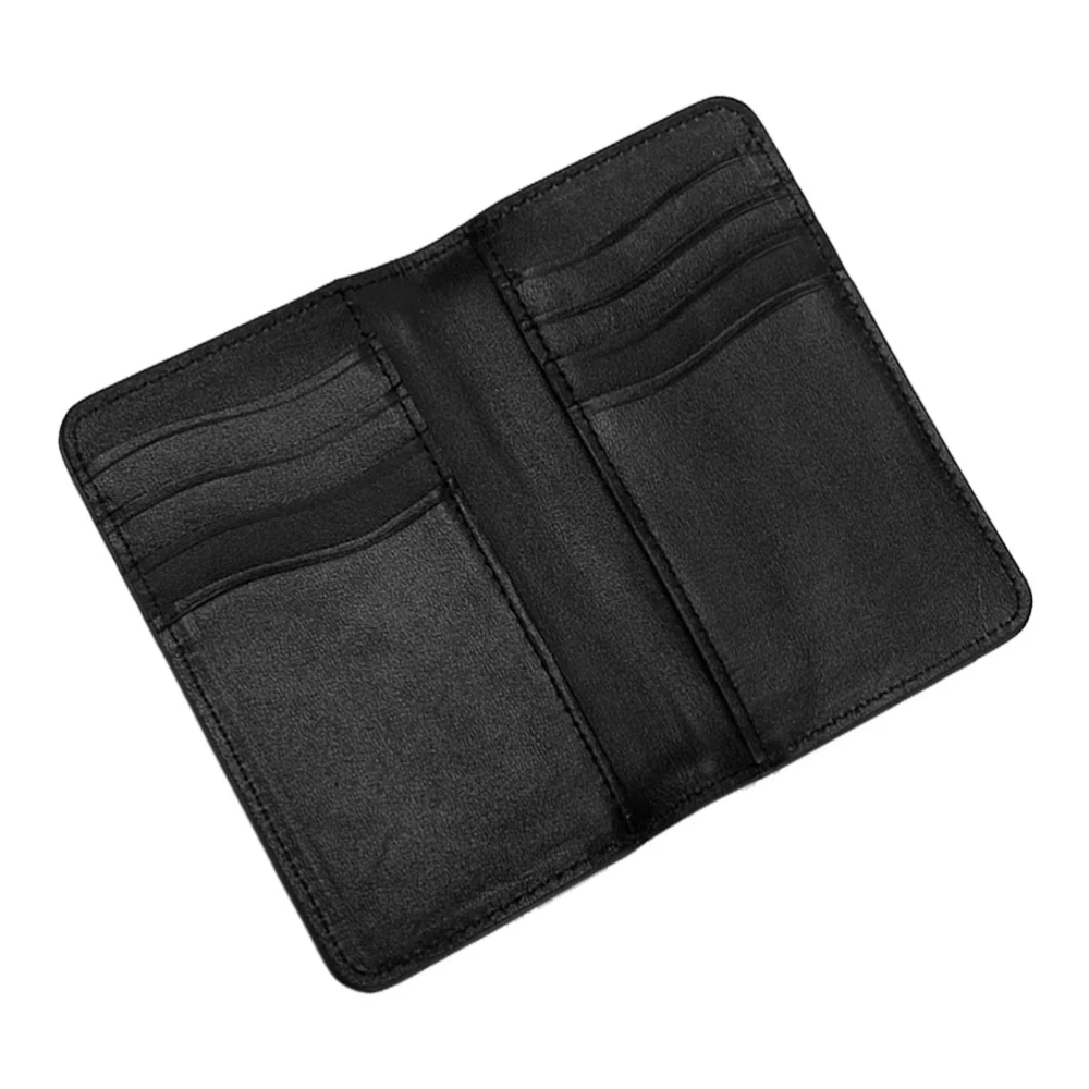 Simple Leather Wallet Durable Holder Passport Bag Multi-pocket Purse for Men Women (Black 10 Packages)