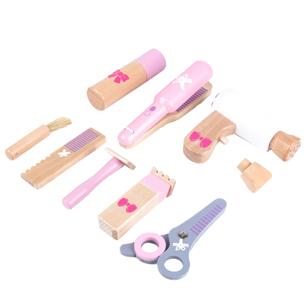 1 Set of Wooden Simulation Hair Trimmer Group Simulated Food Toys for Children