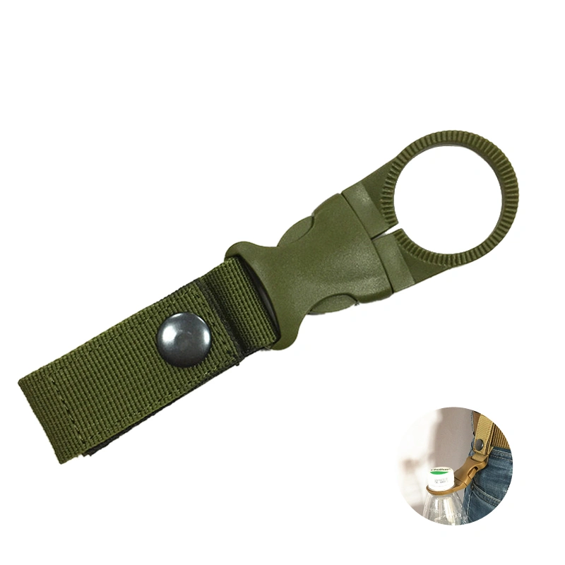 Outdoor Tactical Water Bottle Holder Clip for Camping Hiking with Belt Buckle (Army Green)