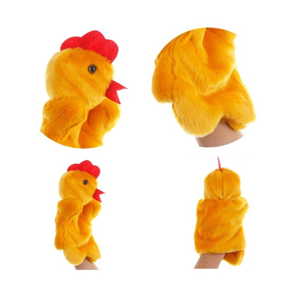 1PC Cartoon Animal Hand Puppet Lovely Hand Doll Stage Play Plush Doll Toy (Hen)