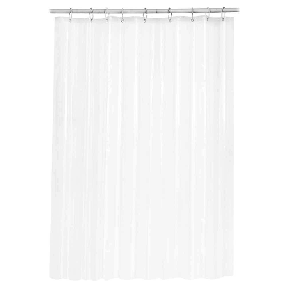 Transparent EVA Shower Curtain Mildew Resistant Waterproof Shower Curtain for Home Hotel Travel (200x180cm, with 12pcs Buckles)