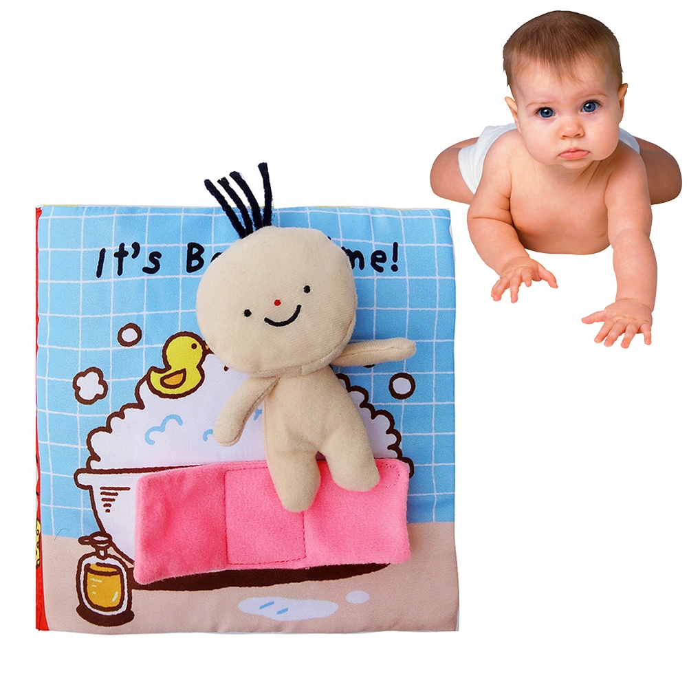 Baby's First Cloth Book Washable Fabric Toy Early Educational Preschool Learning Books for Kids (It's Bath Time)