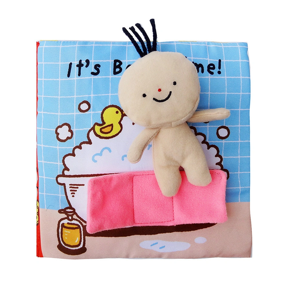 Baby's First Cloth Book Washable Fabric Toy Early Educational Preschool Learning Books for Kids (It's Bath Time)