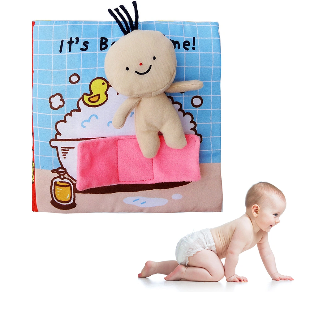 Baby's First Cloth Book Washable Fabric Toy Early Educational Preschool Learning Books for Kids (It's Bath Time)