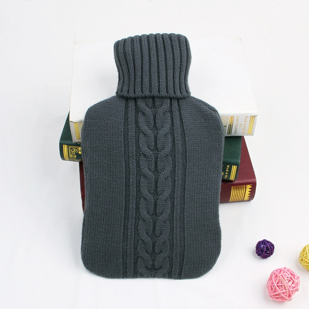 2L Premium Knitted Cover for Hot Water Bottle for Quick Pain Relief and Comfort (Grey)