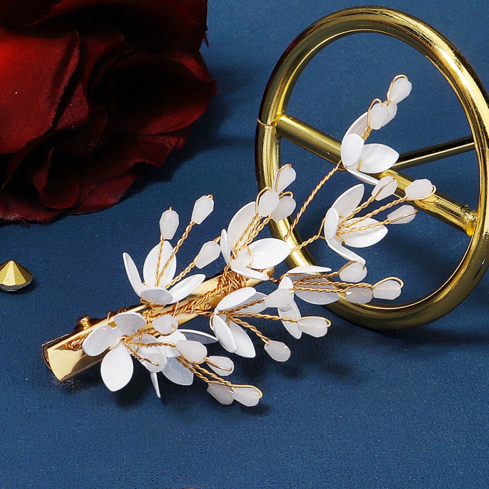 Crystal Flower Hairpins Side Hair Clips Elegant Barrette Hair Accessories for Women