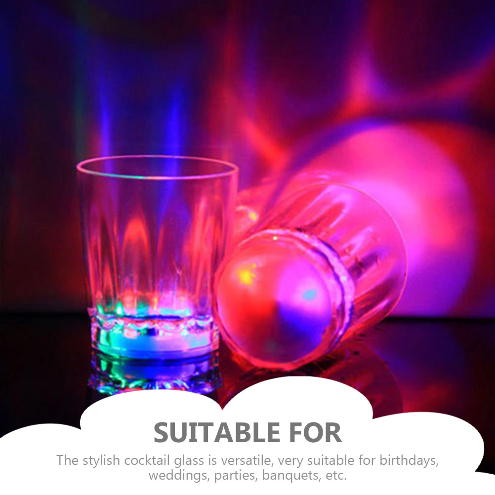 6Pcs Light Up Shot Cup Glowing Wine Cups Luminous Wine Cups Plastic Shot Glasses