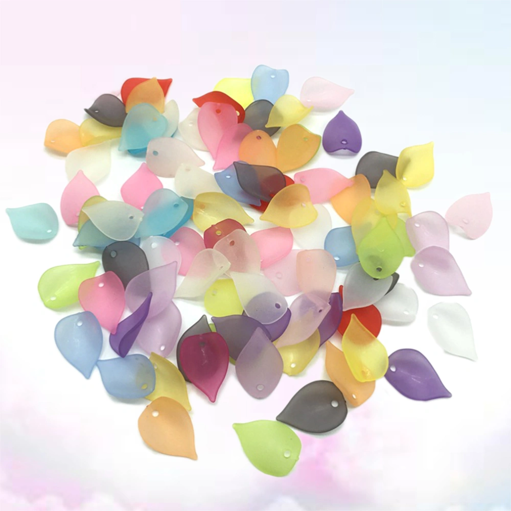 560pcs Acrylic Frosted Petals Plastic Leaf with Hole for Jewelry Making DIY Craft Hair Accessories Wedding Decoration (Mixed Color)