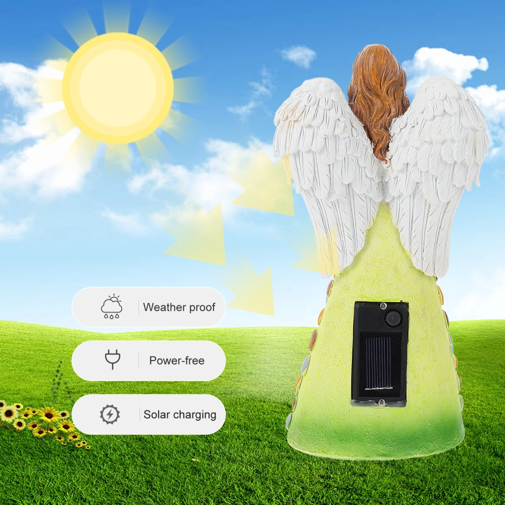 Angel Shape Solar Lamp Garden LED Solar Lamp Adornment Yard Scene Layout Decor