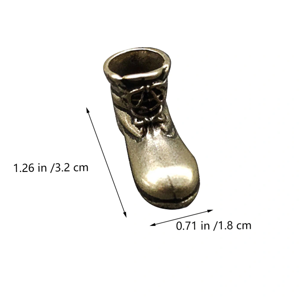 2PCS Pure Copper Handmade Keychain Pendant Brass High Heel Boots Pendant(Bronze)