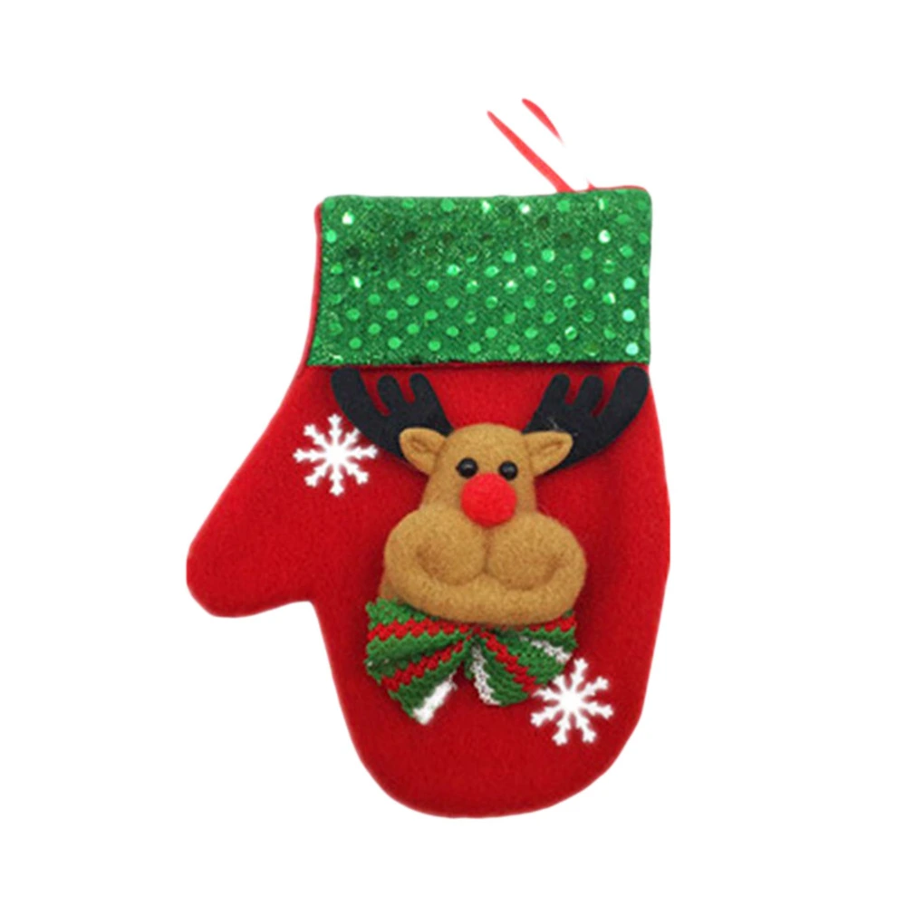 Christmas Gifts Bag Gloves Candy Bags Cutlery Holder Christmas Decoration (Elk Pattern)