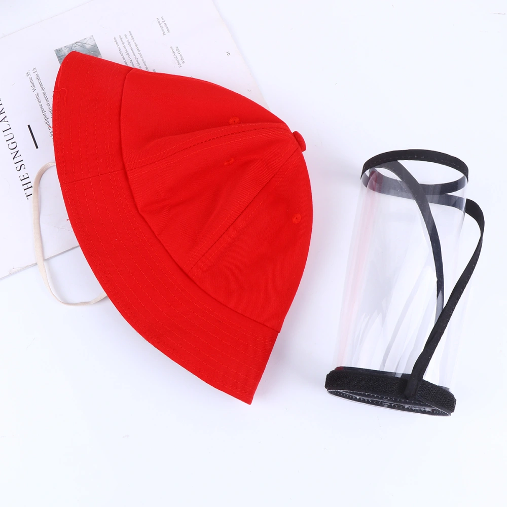 Multi-function Protective Anti-spitting Hat Anti-droplet Hat Isolation Hat Protection Fisherman Hat for Baby (Red)