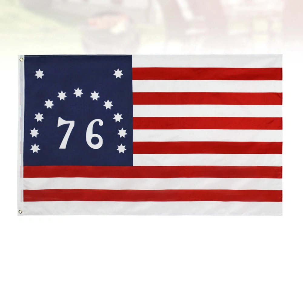 150x90cm 13 Star American Independence Day Decorative Banner Polyester Yard Flags Decorative Garden Banner Flags for Decoration (Red White Blue)