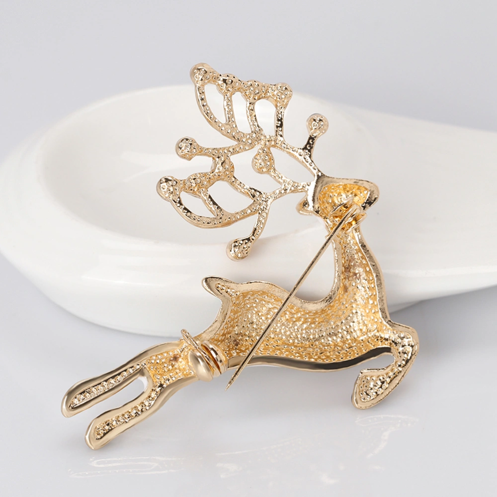 2Pcs Special Hollow Sika Deer Alloy Exquisite Brooch Sparkling Diamonds Pendant Decoration Gifts