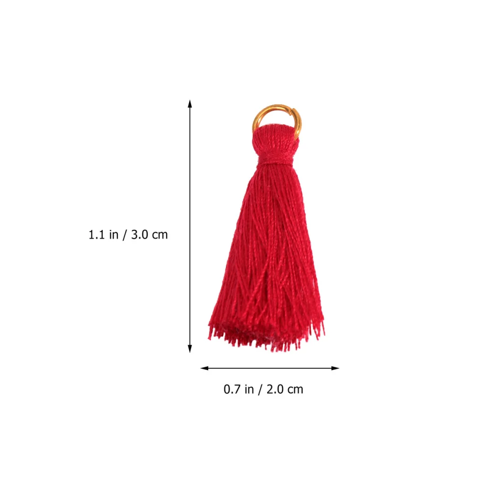 30 Pcs 3CM Tassel Pendants with Ring DIY Accessory Cotton Ropes Chinese Style Jewelry Making Accessories for Book Marker Clothes - #4 (Claret)