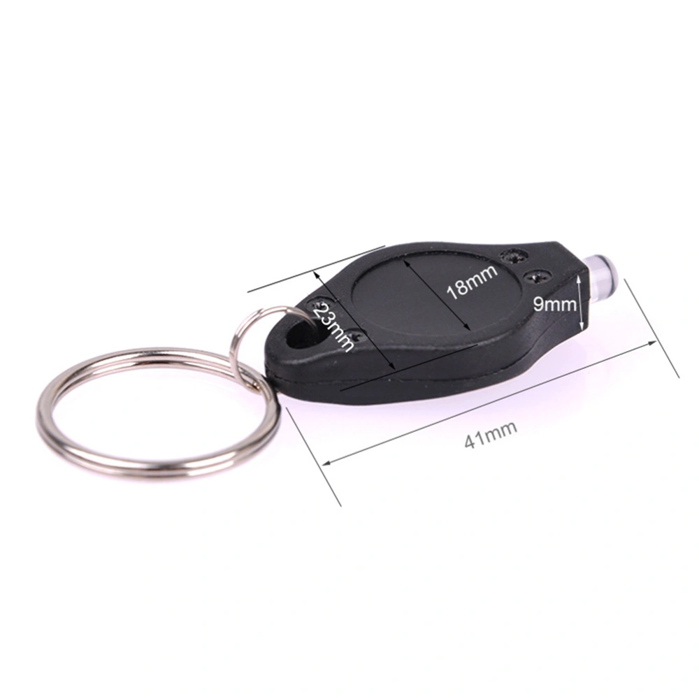 5 Pcs Plastic LED Keychain Mini LED Flashlight Key Ring Light Torch Light Lamp Key Holder Dog Collar Light (Black)